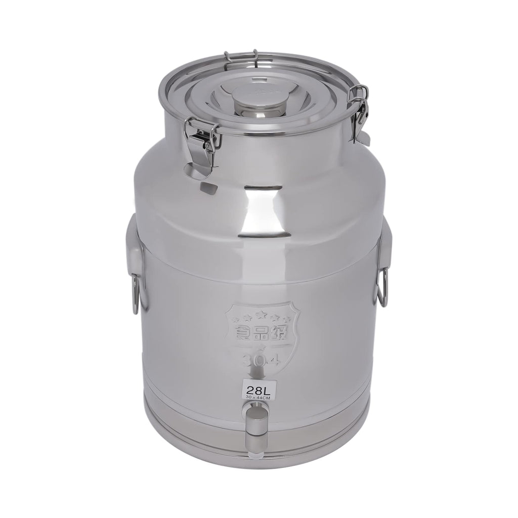 28L Stainless Steel Milk Can with Faucet & Lid Y500