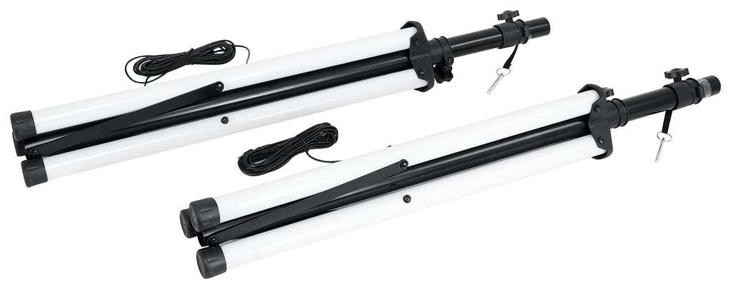 12-Inch Powered PA Speakers 2-Pack with LED Stands F421324