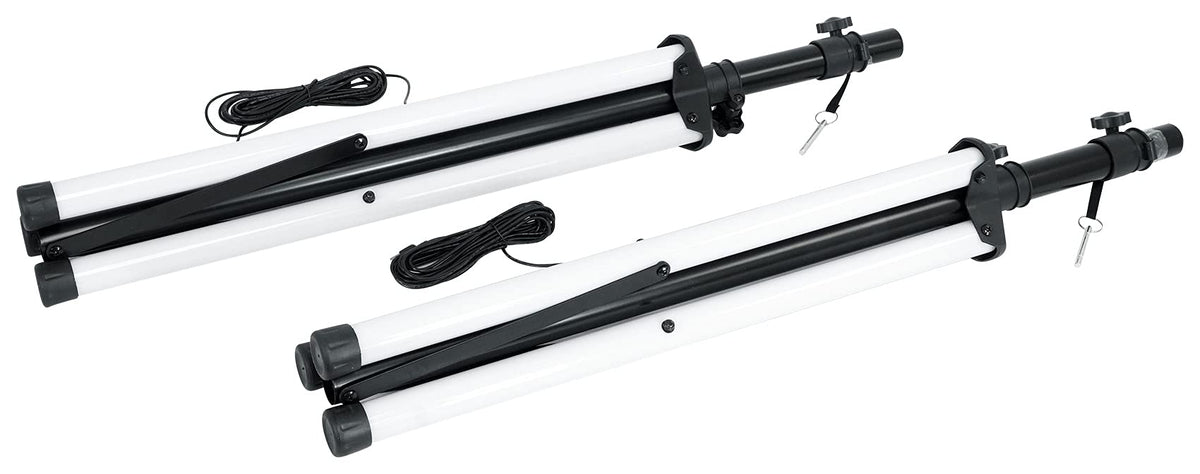 12-Inch Powered PA Speakers 2-Pack with LED Stands F421324