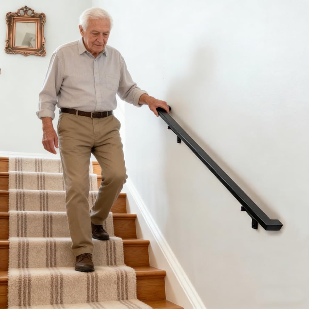 8 FT Aluminum Handrail Kit with 304 Stainless Steel Brackets K19092