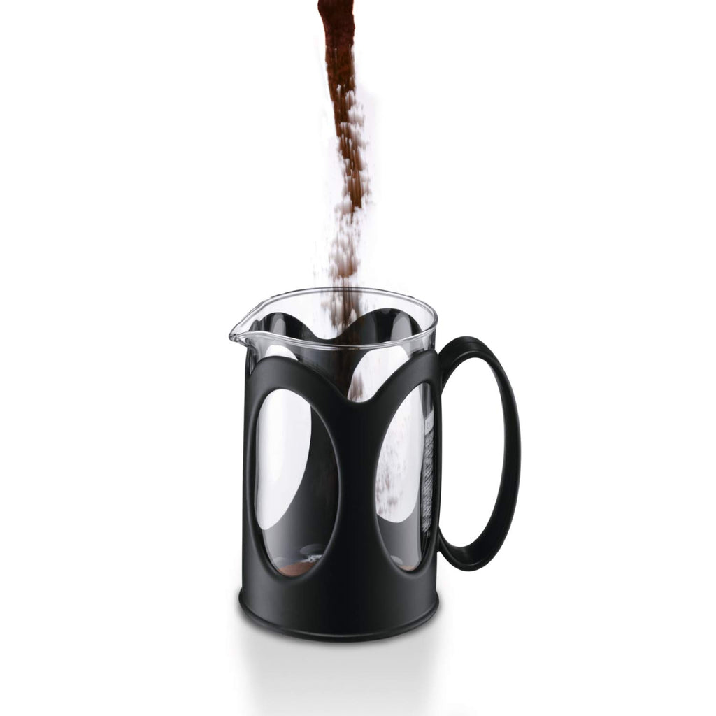Black 4-Cup Borosilicate Glass French Press Coffee Maker H639229