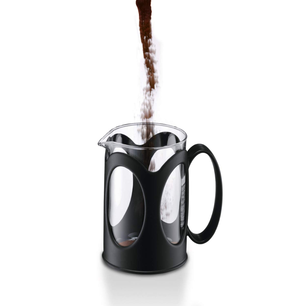 Black 4-Cup Borosilicate Glass French Press Coffee Maker H639229