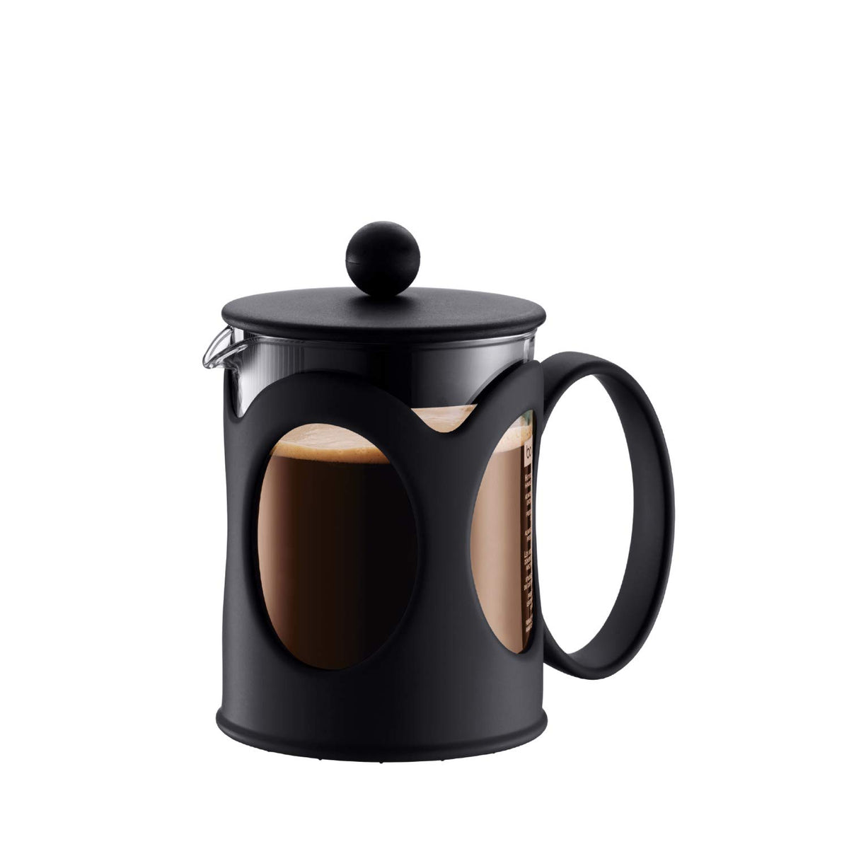 Black 4-Cup Borosilicate Glass French Press Coffee Maker H639229