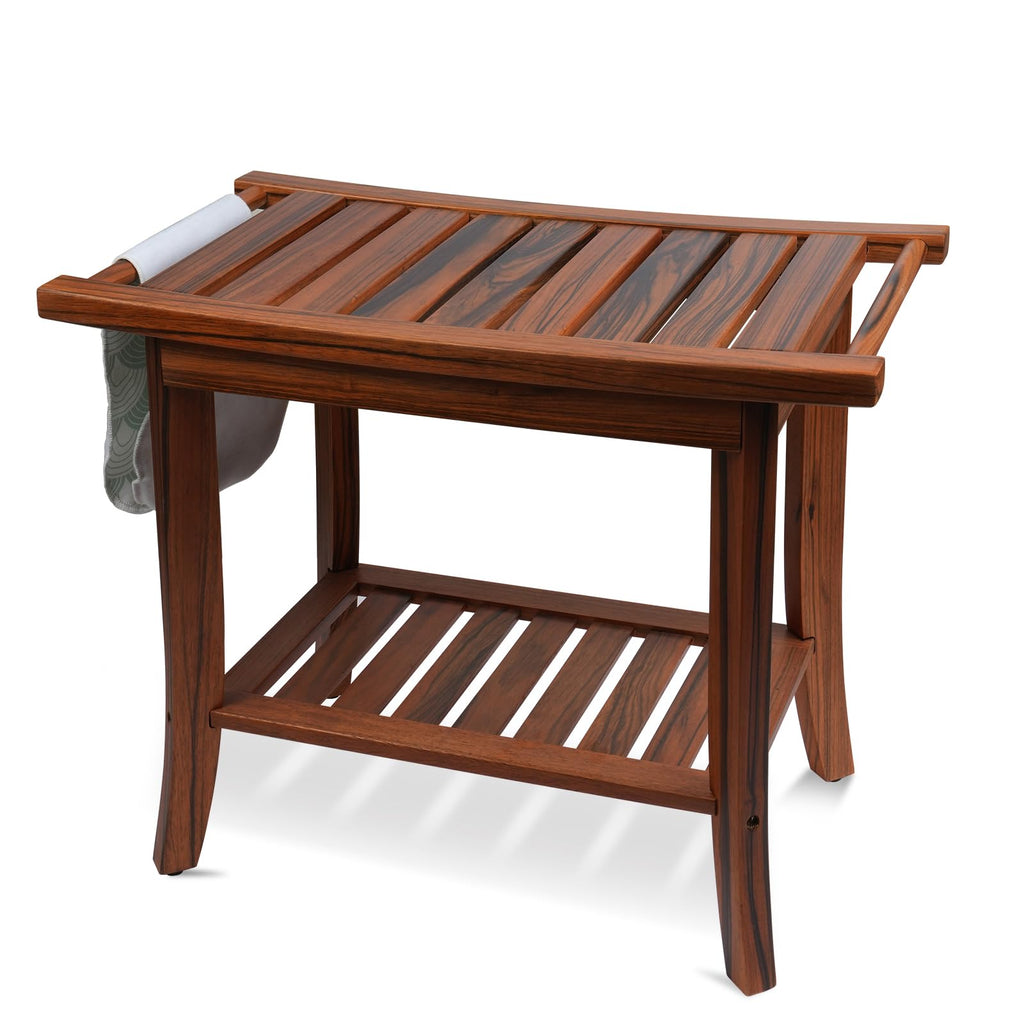 Teak Wood Shower Bench 22"×13"×19" R105792