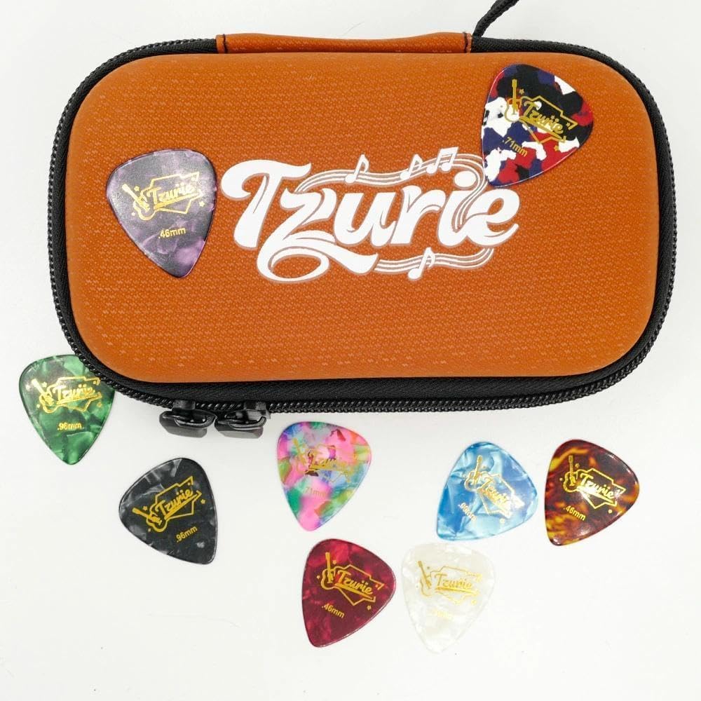 Guitar Pick Case Set with 9 Celluloid Guitar Picks E4393