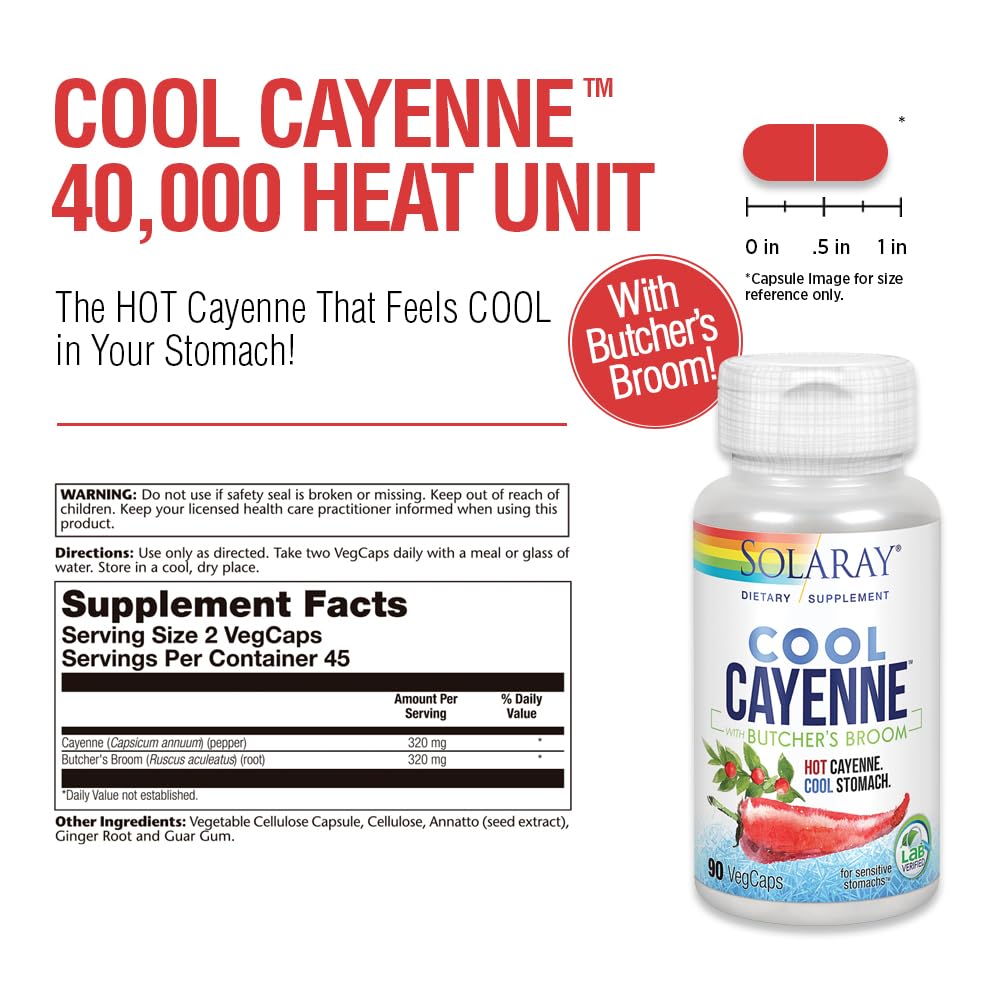 Cool Cayenne Pepper 40,000 HU 90 VegCaps P5970