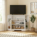 Corner TV Stand with Power Outlet & Barn Doors H26981