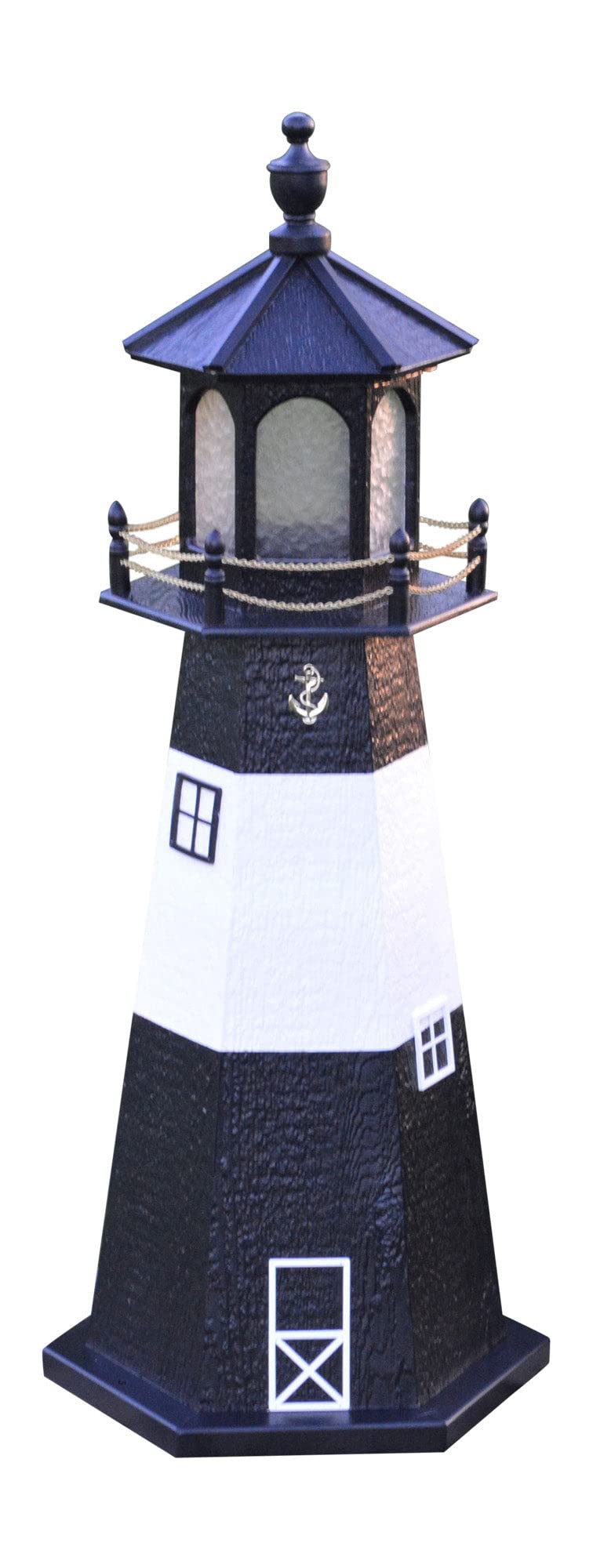Amish-Made 48" Tall Outdoor Lighthouse with Solar LED Light T81731
