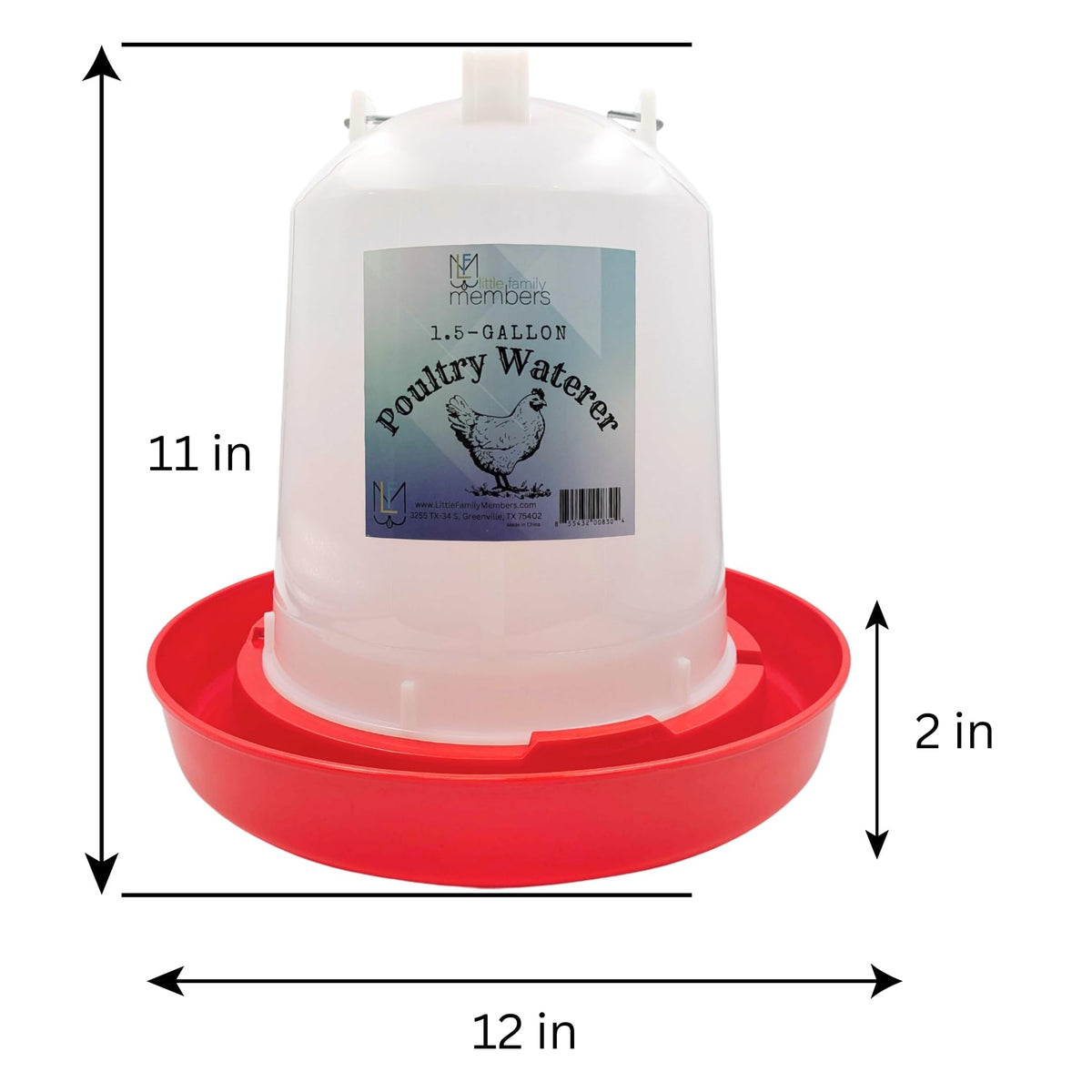 1.5-Gallon Poultry Waterer with Metal Handle V2545