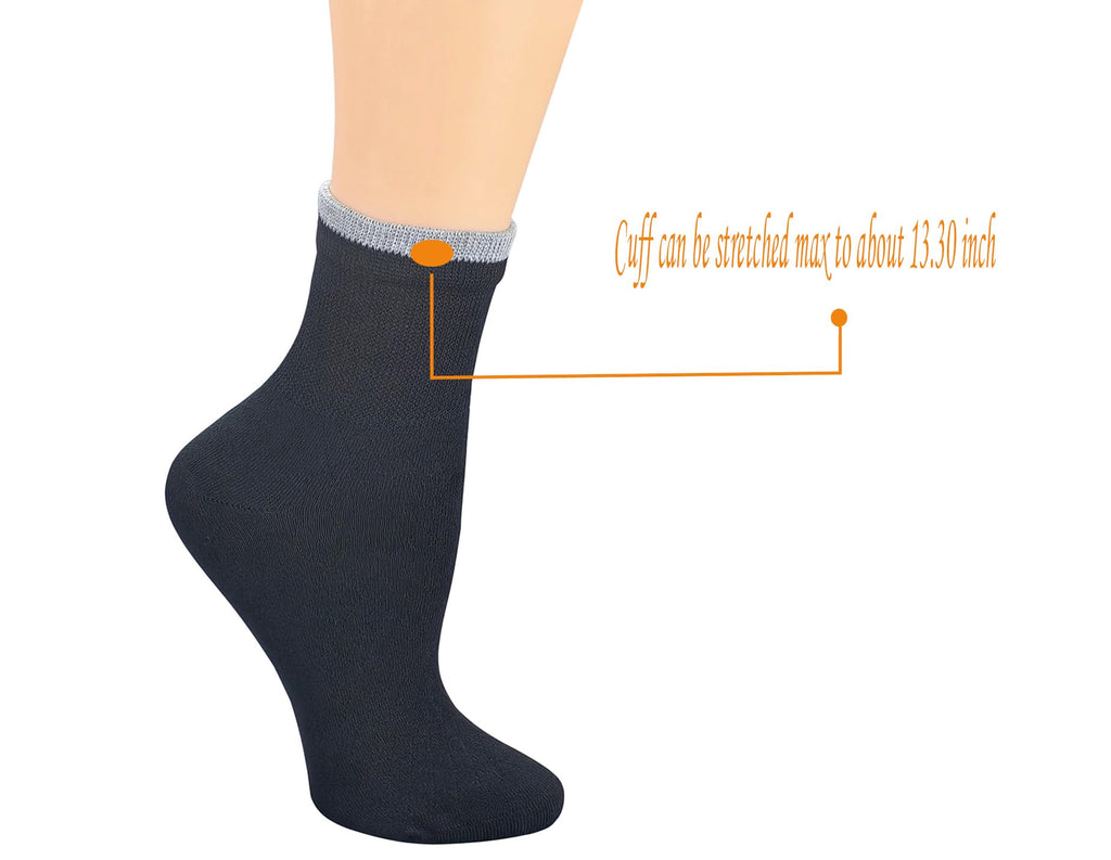 6 Pairs Bamboo Rayon Breathable Quarter Socks with Seamless Toe U2441