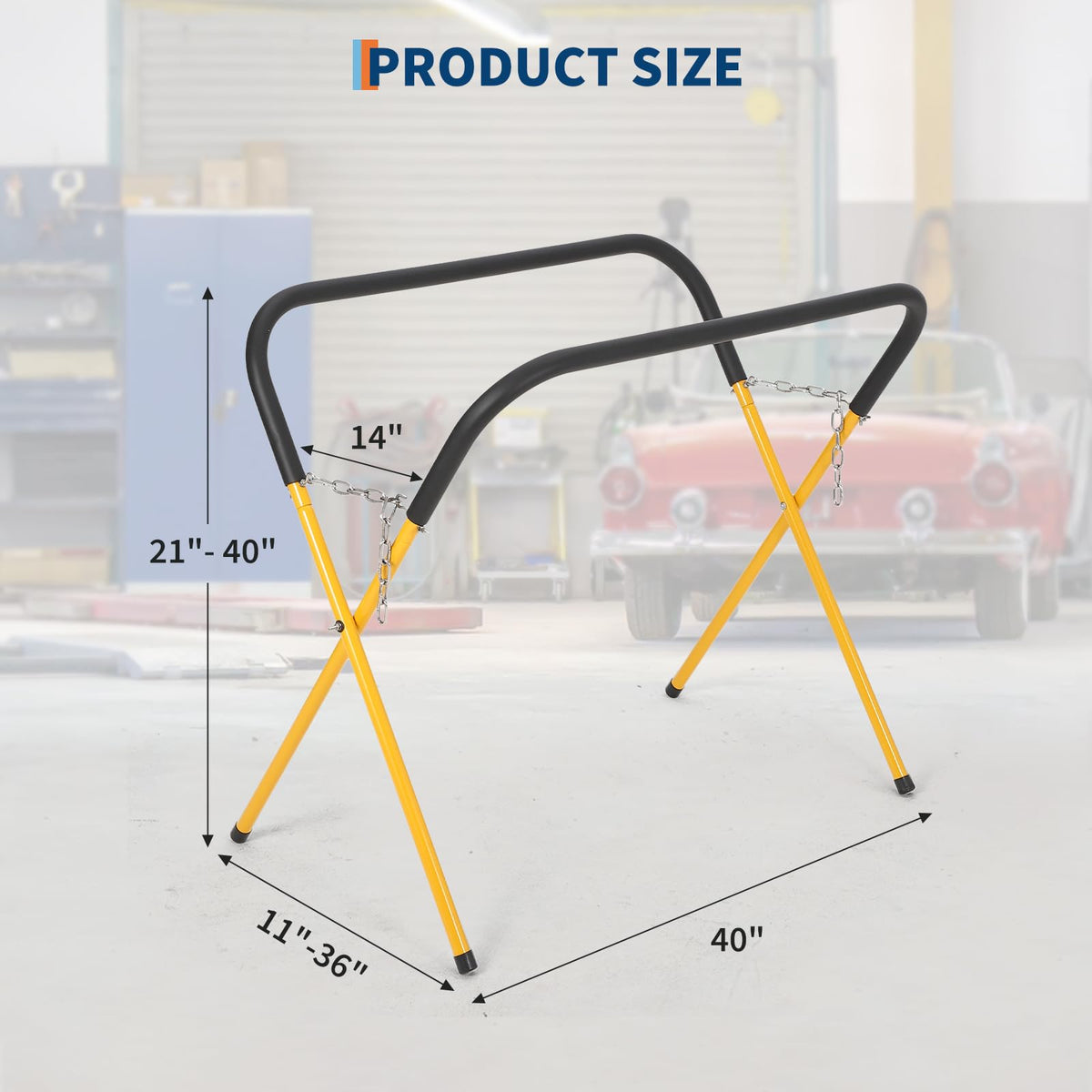 Heavy Duty Folding Work Stand 500 lbs Capacity Yellow A7124
