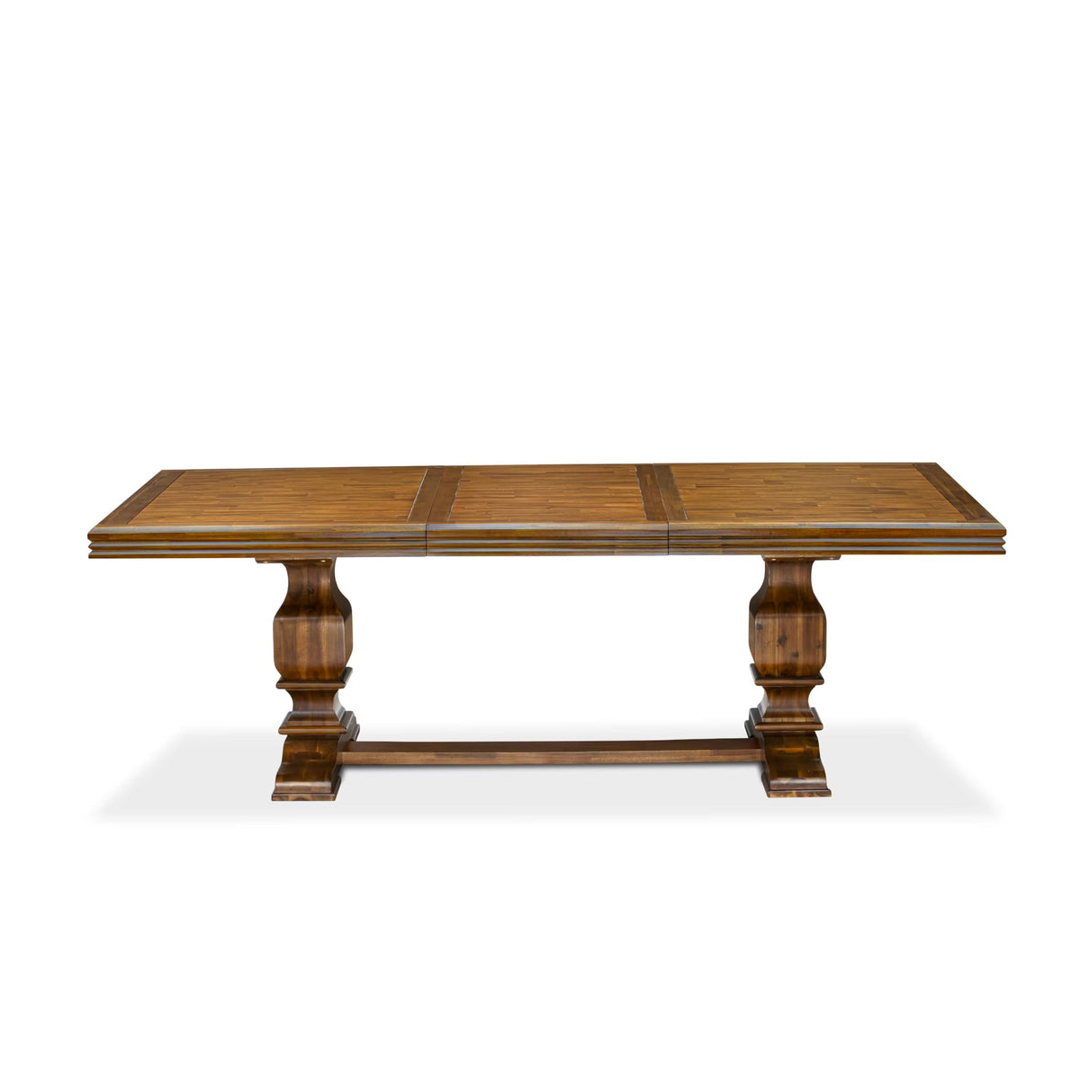 9 Piece Dining Table Set with 8 Beige Fabric Chairs N2361