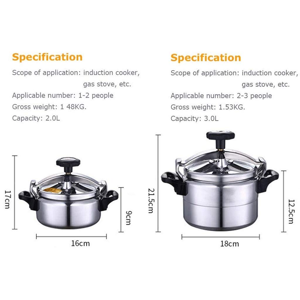Aluminum Pressure Cooker, Non-Stick Pan, Soup Pot, Skillet, 2L G2711
