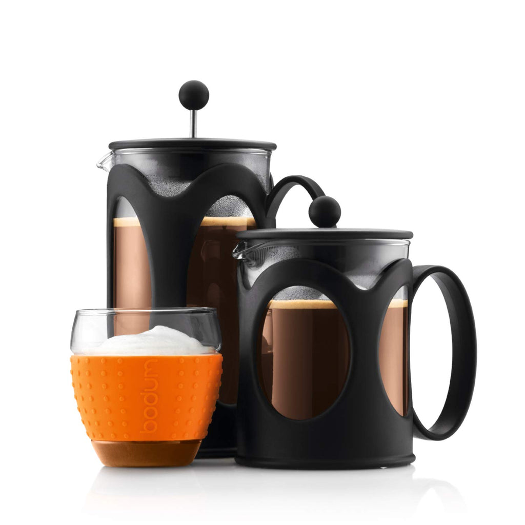 Black 4-Cup Borosilicate Glass French Press Coffee Maker H639229