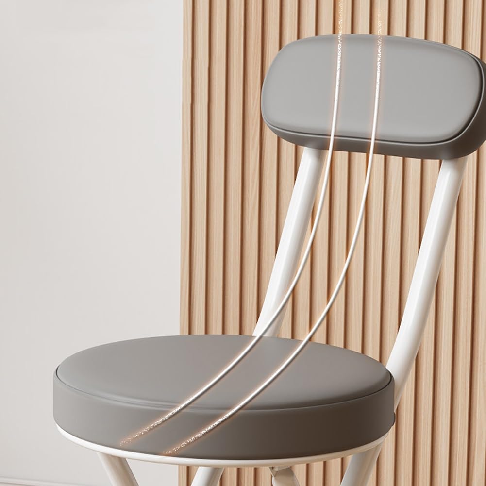 Folding Stool with Cushioned Seat and Backrest L35718