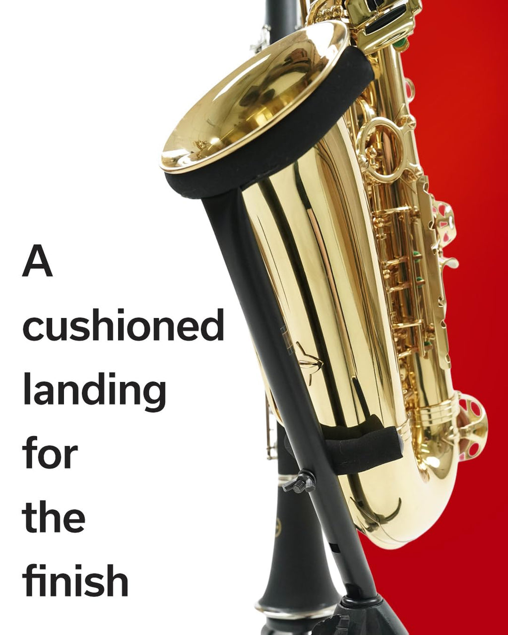 Black Alto Tenor Sax Stand with Flute Clarinet Peg U408261