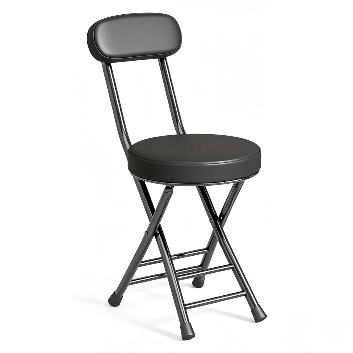 Folding Stool with Cushioned Seat and Backrest L35718