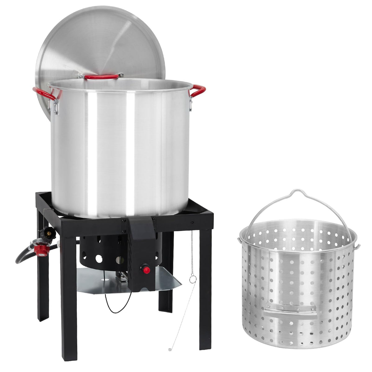 60 Qt Aluminum Seafood Boil Pot with Basket & Burner J1268