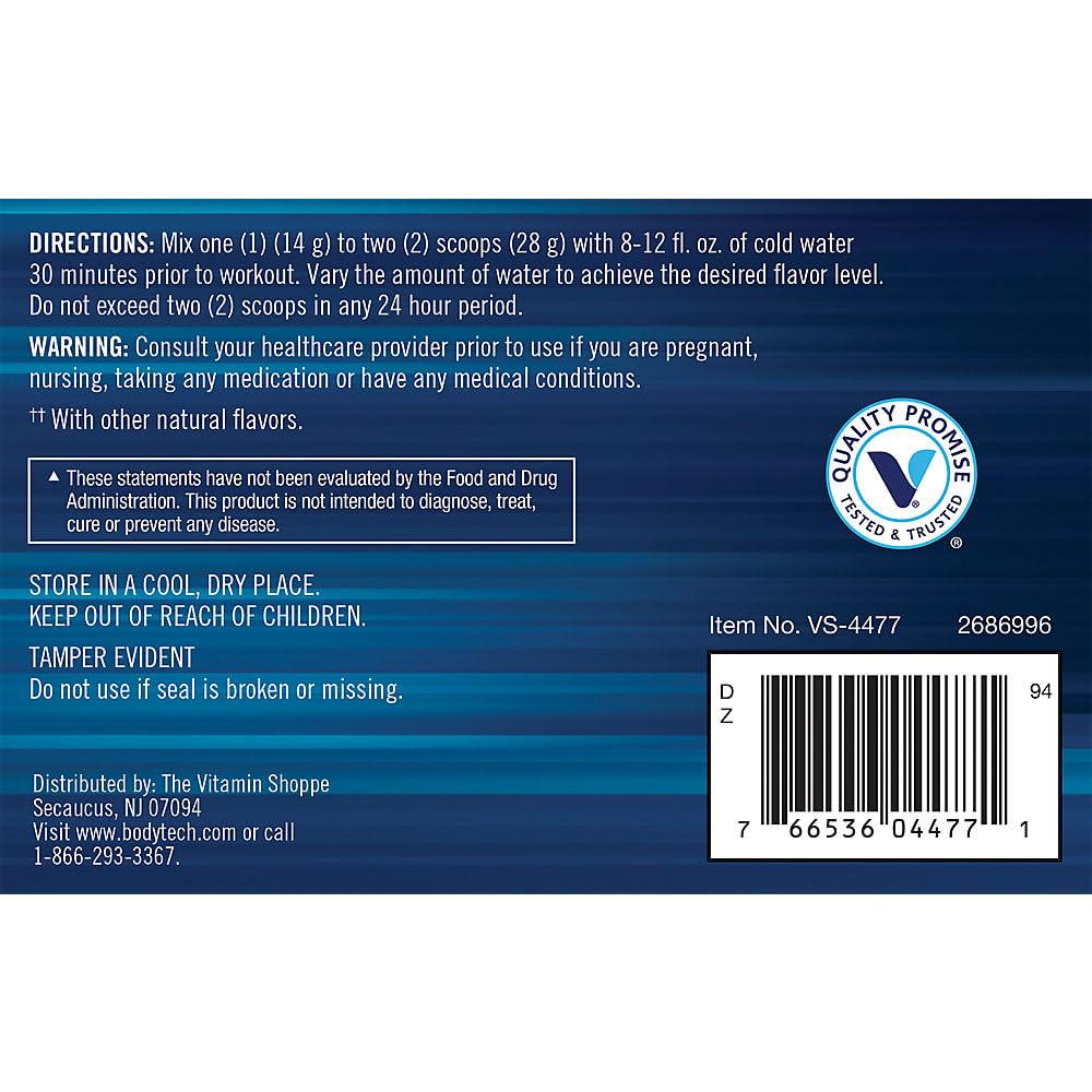 Pre-Workout Formula Powder 19.75 Oz 40 Servings B8991