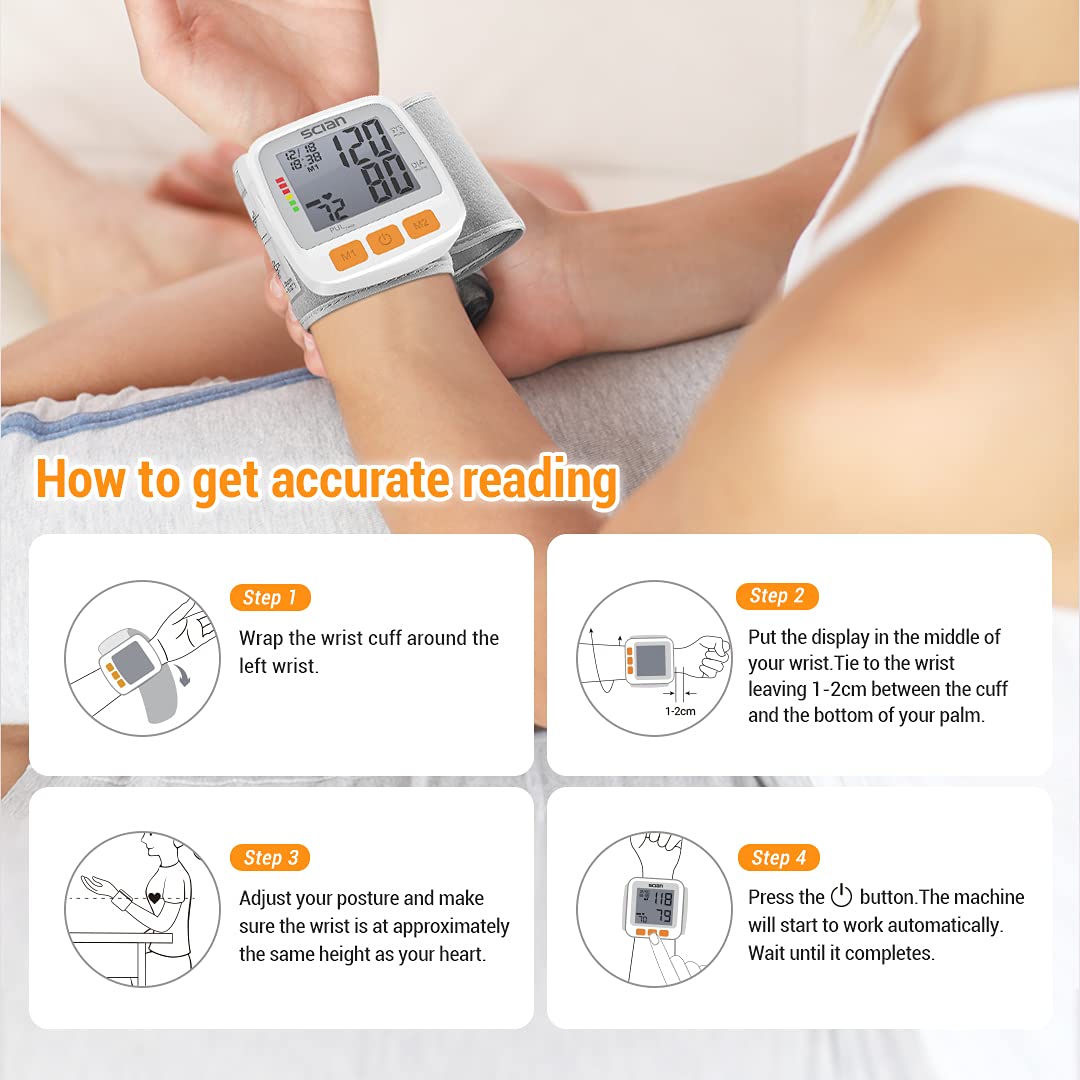 Wrist Blood Pressure Cuff with Adjustable Cuff and LCD Display K4743
