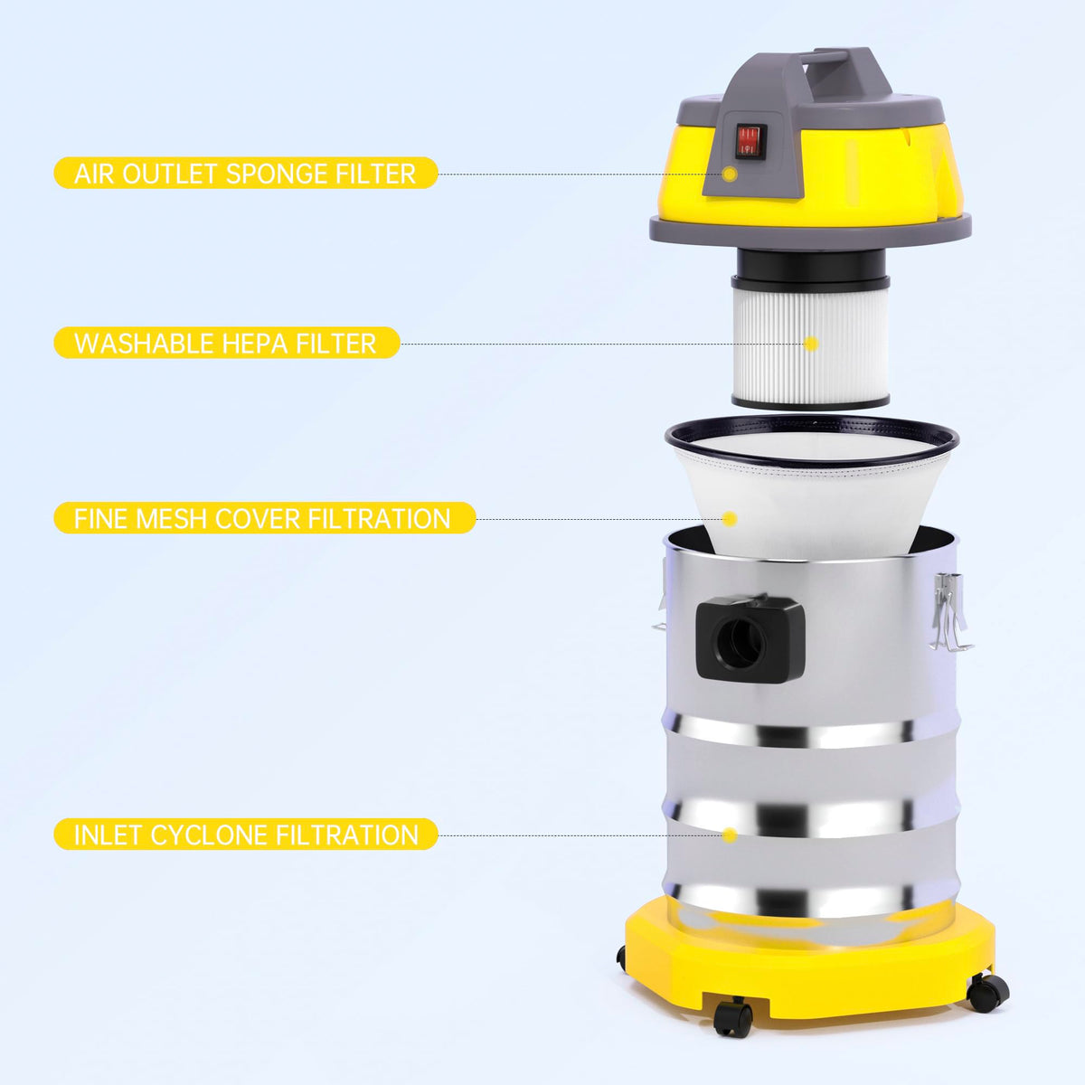 10 Gallon 8 Peak Hp Wet/Dry Shop Vacuum with Attachments S68643