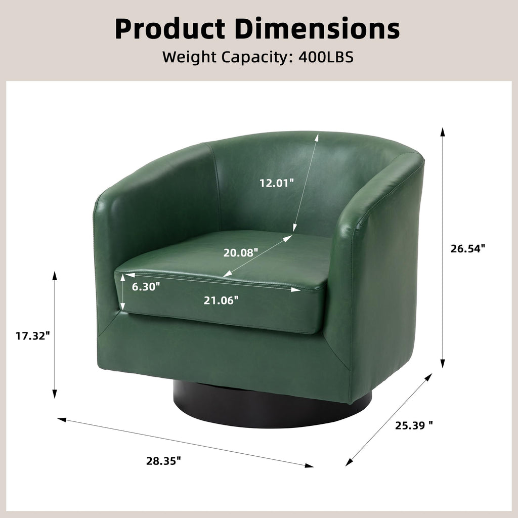 Green Swivel Barrel Accent Chair Set of 2 M77385