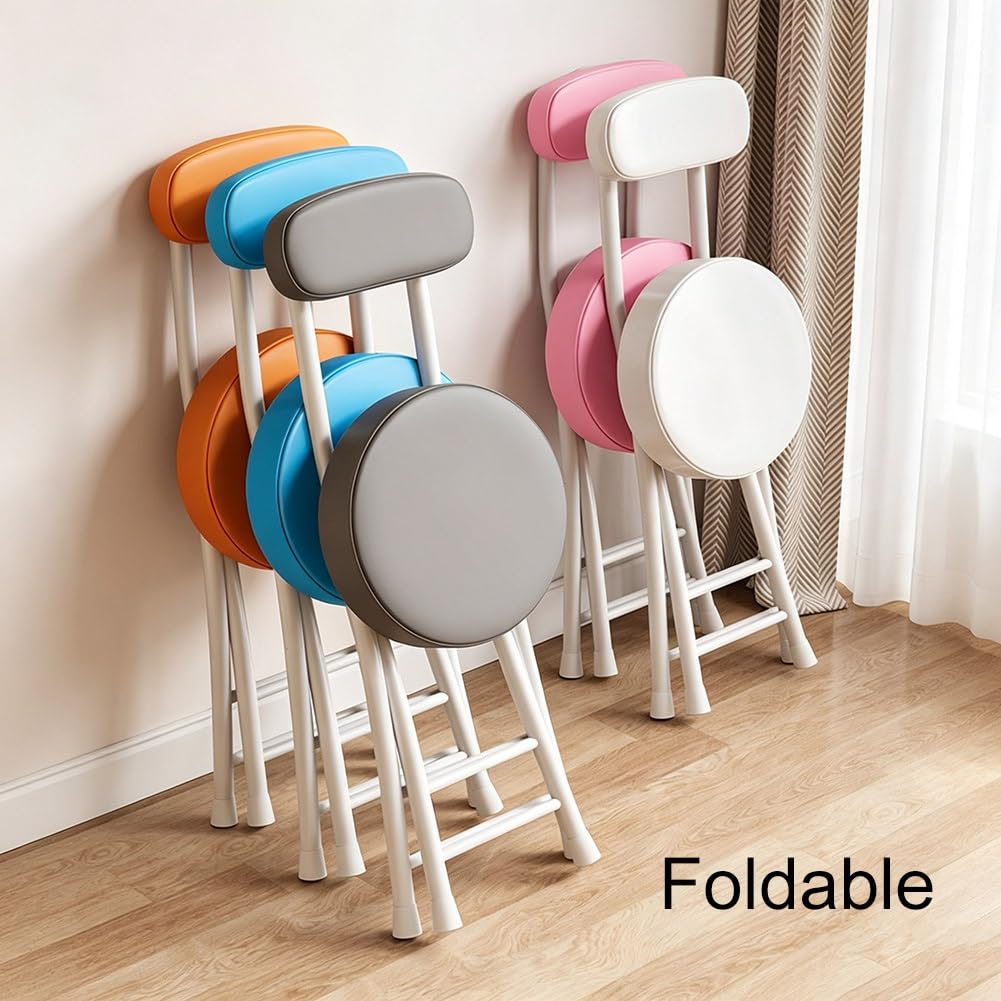 Folding Stool with Cushioned Seat and Backrest L35718