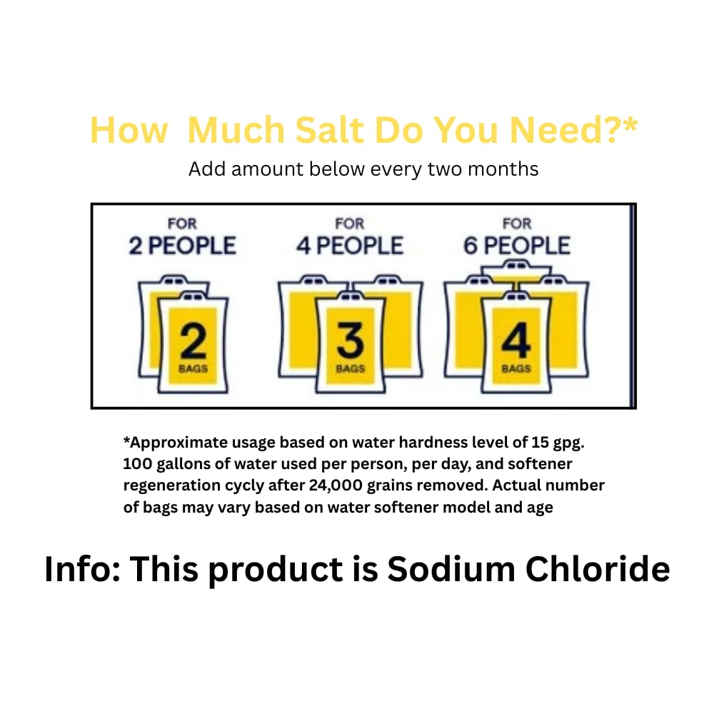 3 Pack Water Softener Salt Pellets 120 lbs Sodium Chloride N4588