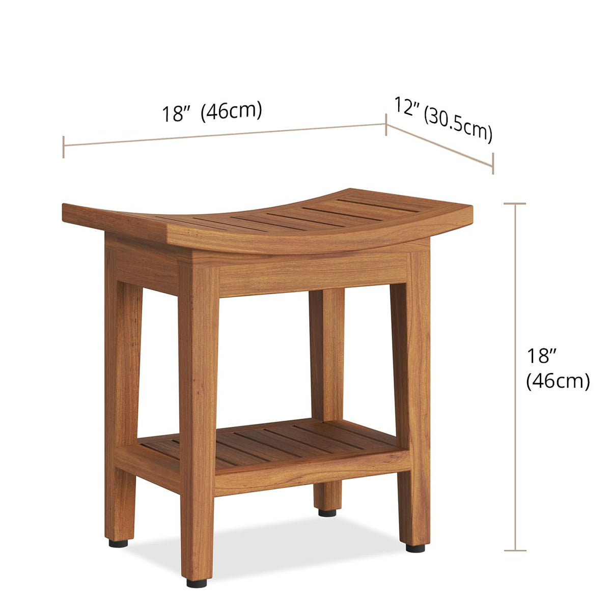18" Teak Shower Bench E9606