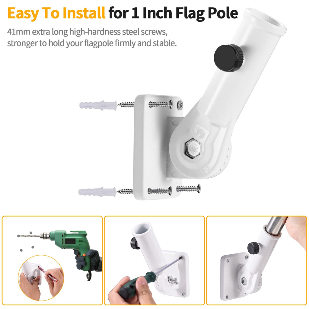 1" Flag Pole Holder Brackets with Hardwares D14144