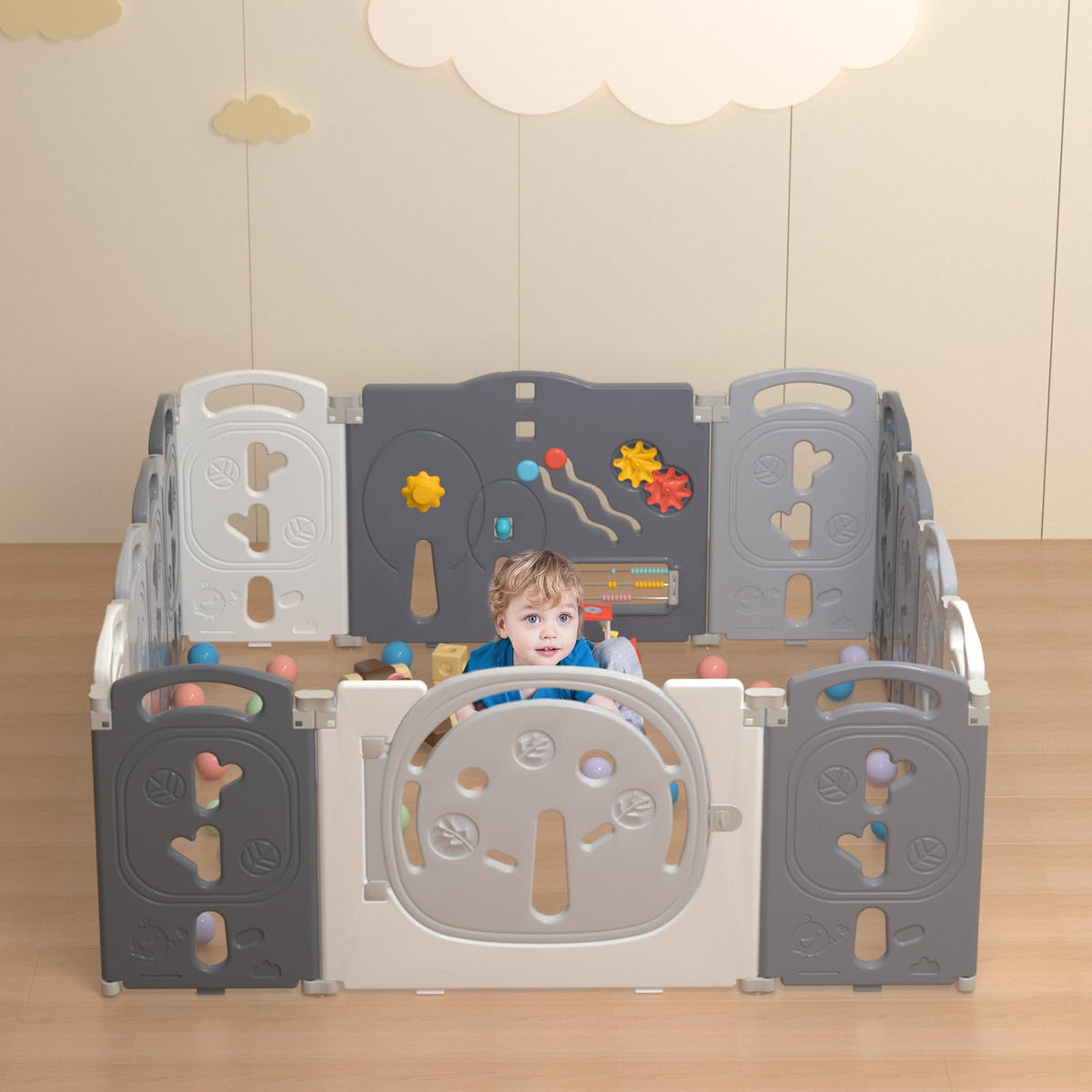 Foldable Portable 14 Panel Baby Playpen V559255