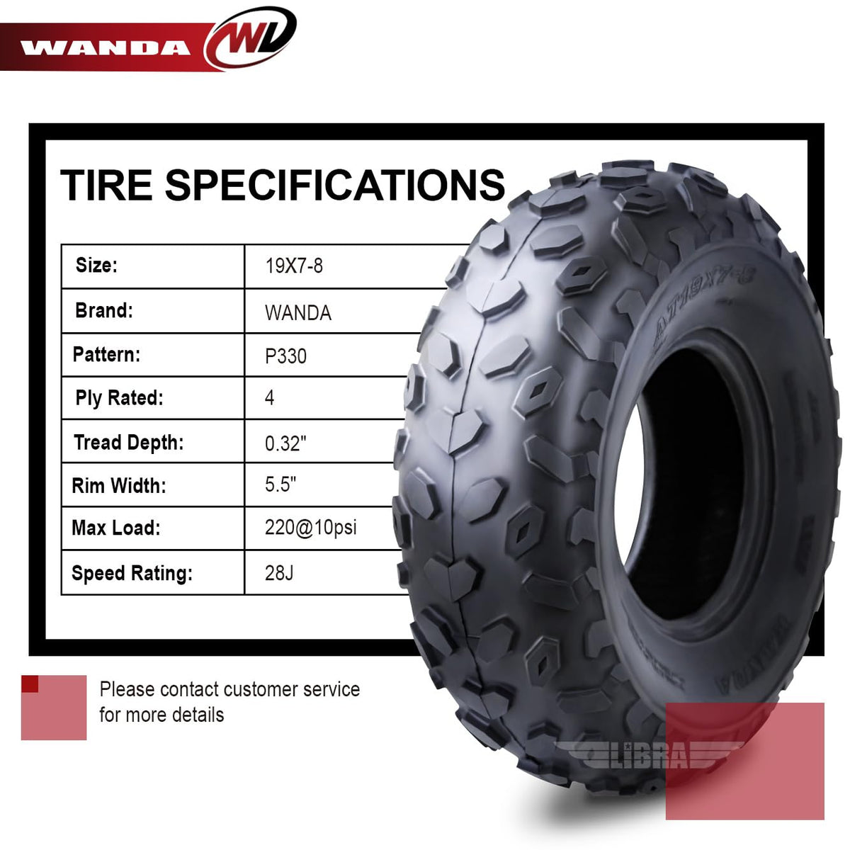 2 ATV Tires 19x7-8 G8478