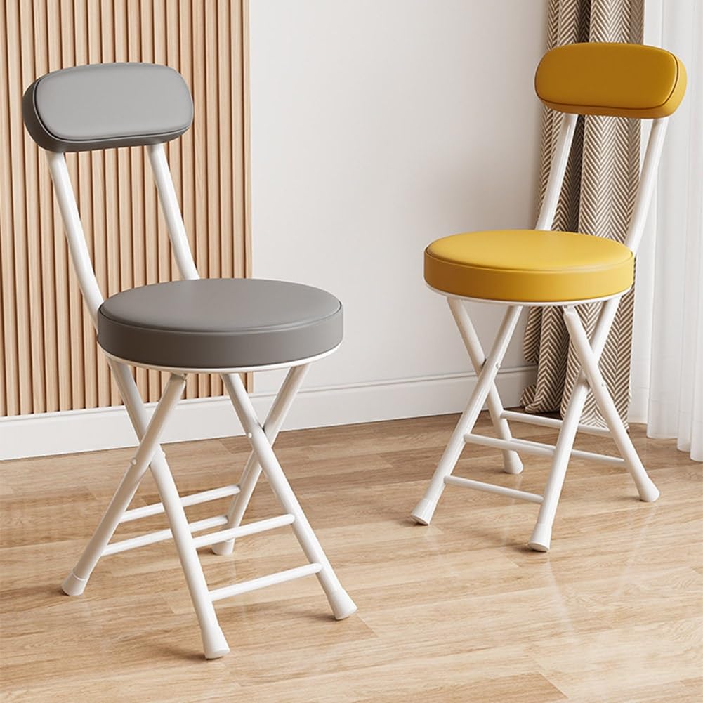 Folding Stool with Cushioned Seat and Backrest L35718