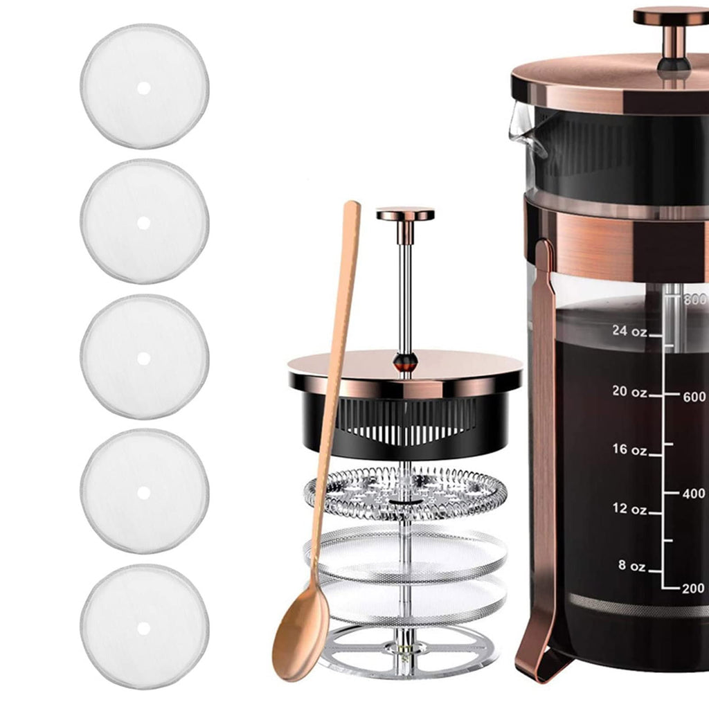 5 Pieces 3 Inch Stainless Steel Reusable French Press Filters D2693