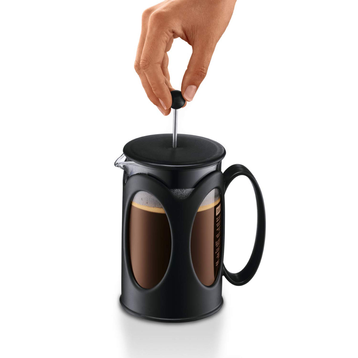 Black 4-Cup Borosilicate Glass French Press Coffee Maker H639229