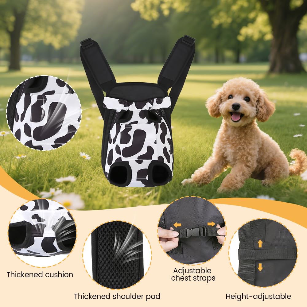Adjustable Soft Ventilated Pet Carrier Backpack, 2.5-4 lbs, Cow Print I8706
