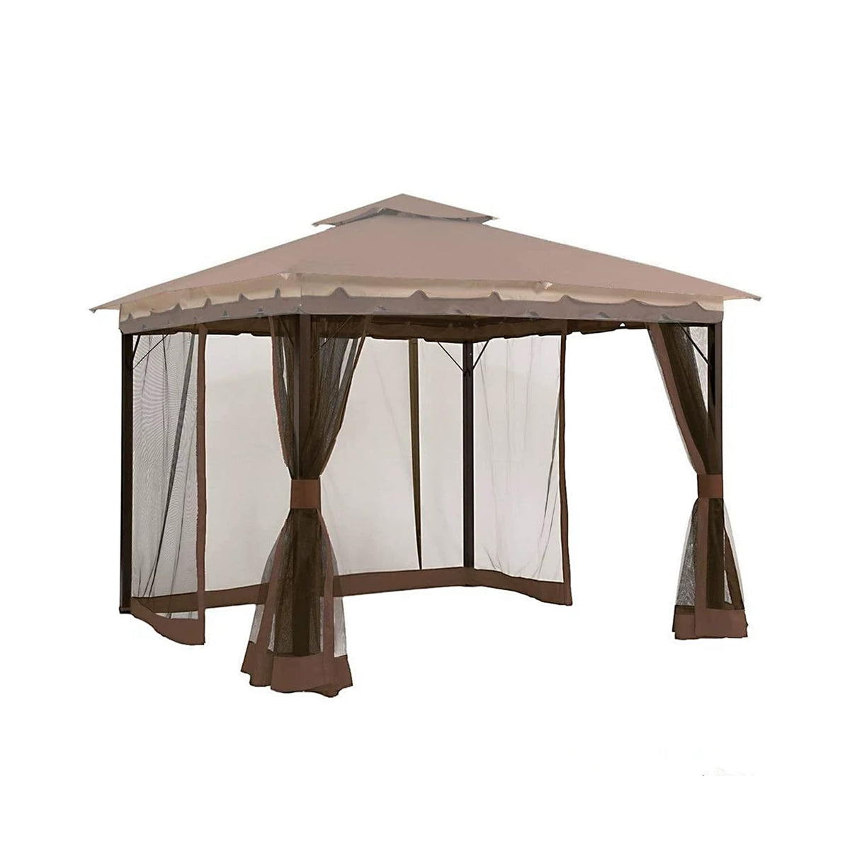 10' x 12' 4-Panel Mosquito Netting Sidewall Curtain with Zippers C790861