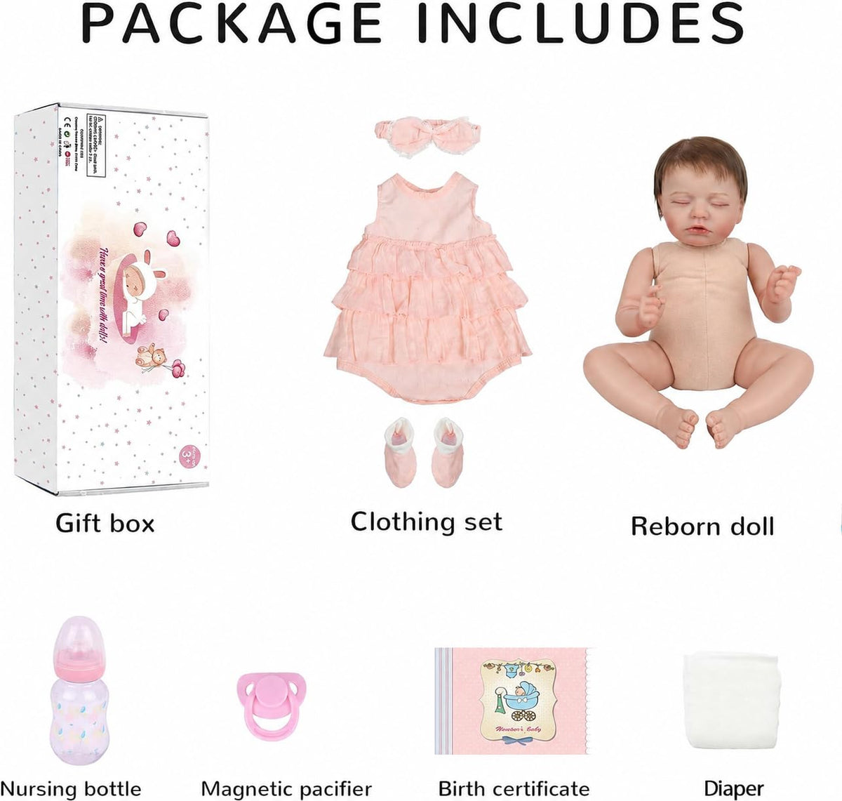 20 Inch Realistic Sleeping Newborn Baby Doll V22236