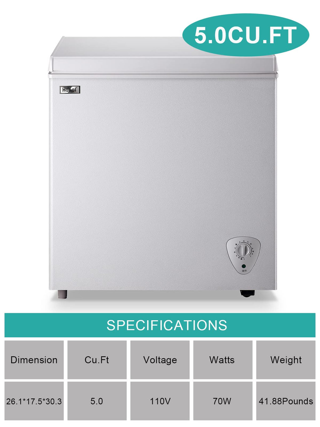 White 5.0 Cu.Ft Chest Freezer I931847