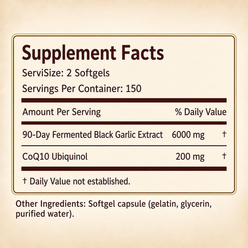 Black Garlic CoQ10 Softgels, 300 Softgels Q5916
