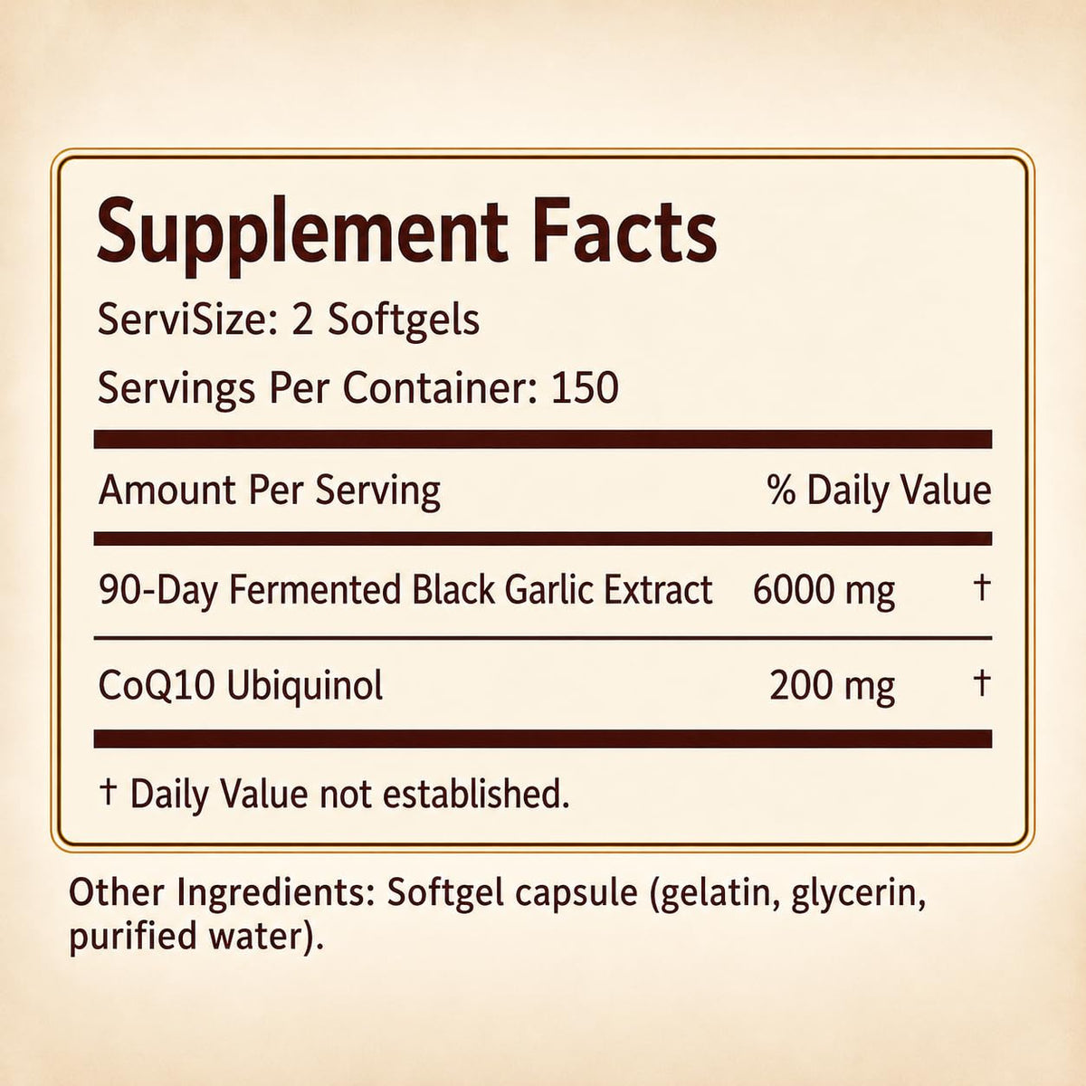 Black Garlic CoQ10 Softgels, 300 Softgels Q5916