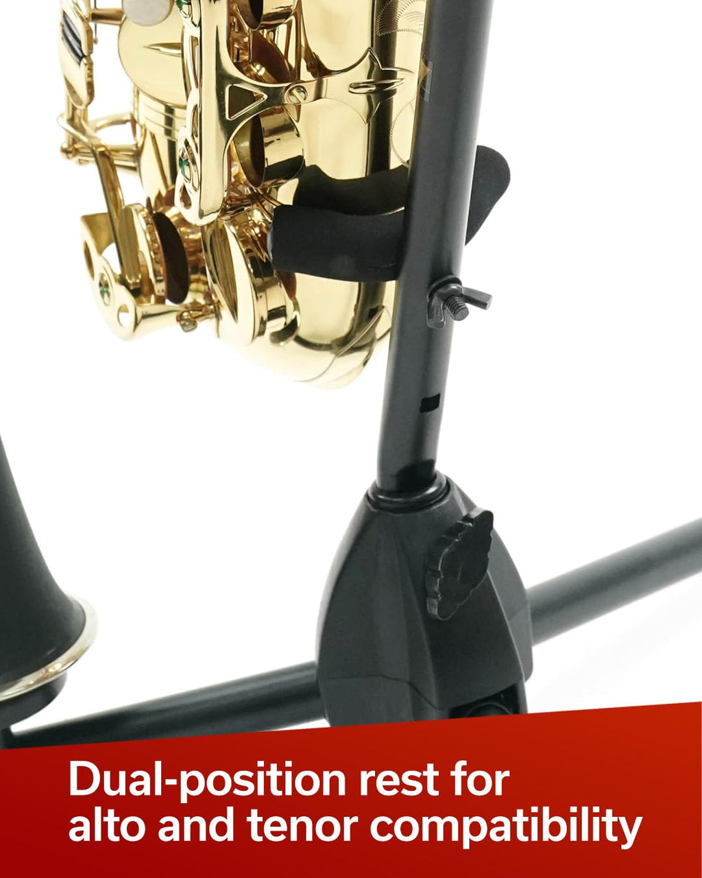 Black Alto Tenor Sax Stand with Flute Clarinet Peg U408261