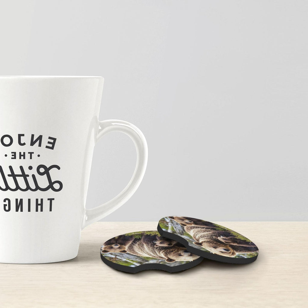 Black Drink Coasters with Metal Holder Set of 2 I467032