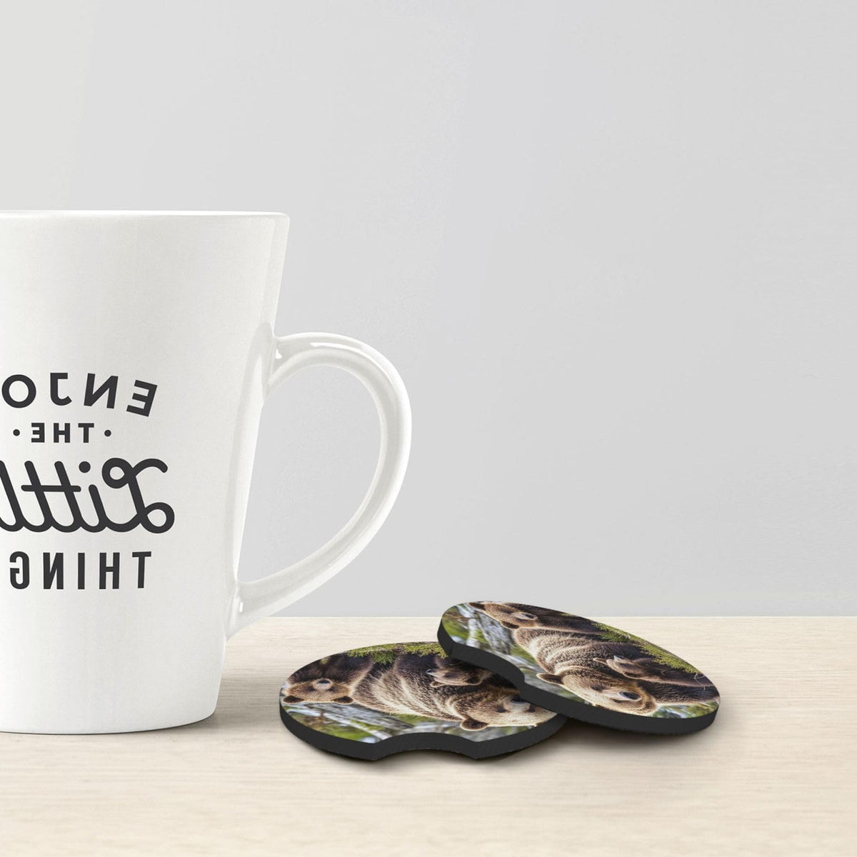 Black Drink Coasters with Metal Holder Set of 2 I467032