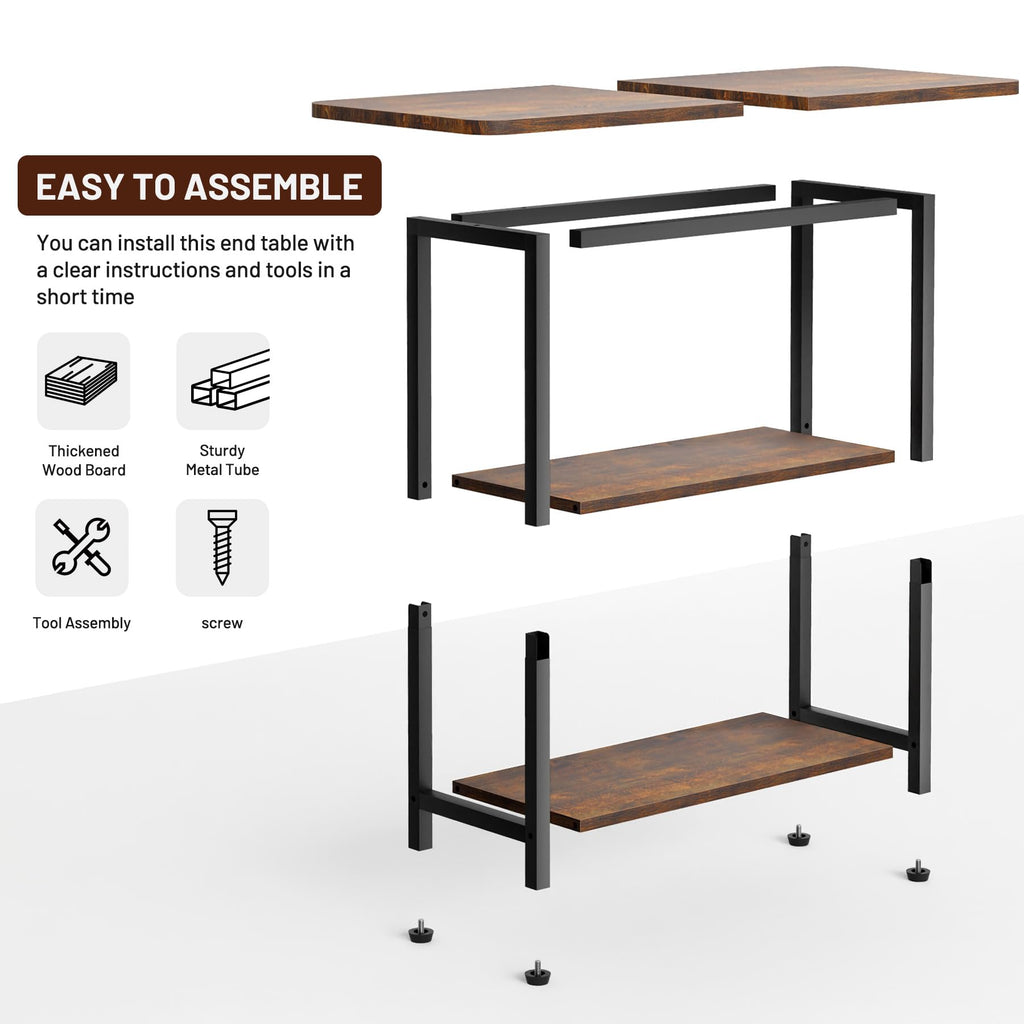 3-Tier Side Table with Storage Tabletop Y509