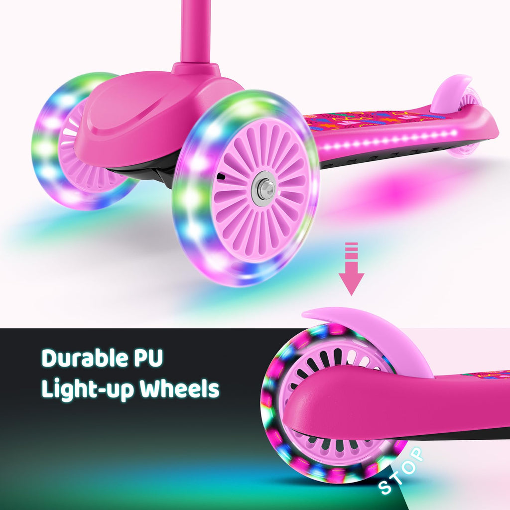 Kids 3-Wheel Scooter with Light-Up Deck and Wheels A6917