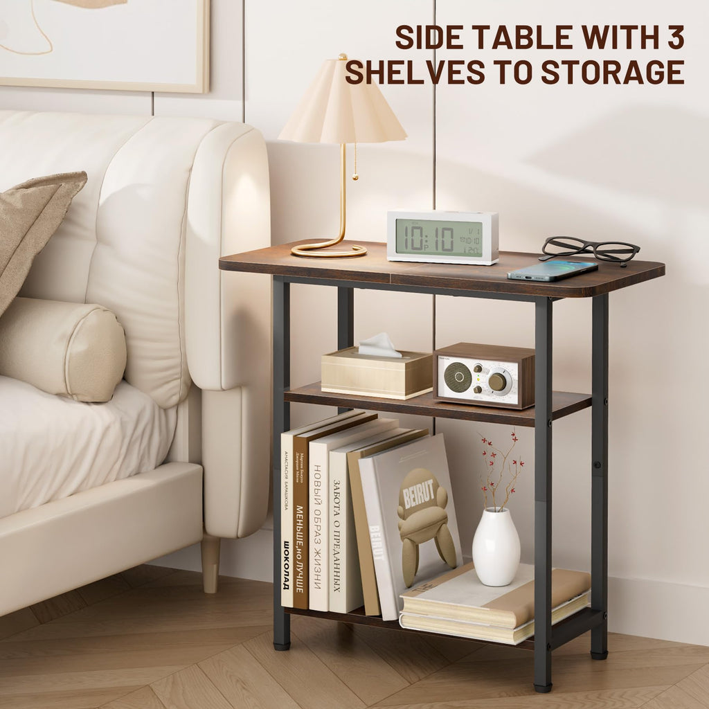 3-Tier Side Table with Storage Tabletop Y509
