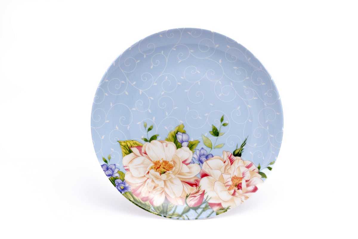 Blue Ceramic Porcelain 12 Pc Plates and Mugs Set U10998