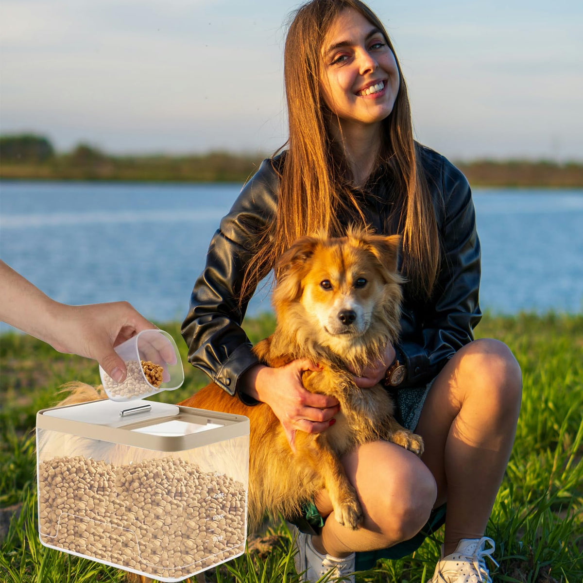 2 Pack 10 lb Clear Airtight Pet Food Storage Container G333
