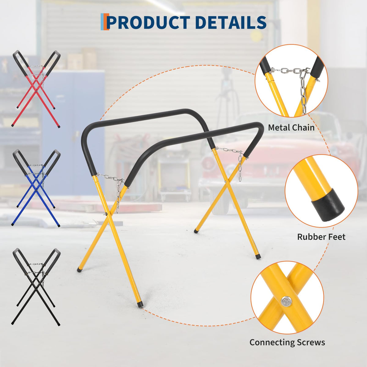 Heavy Duty Folding Work Stand 500 lbs Capacity Yellow A7124